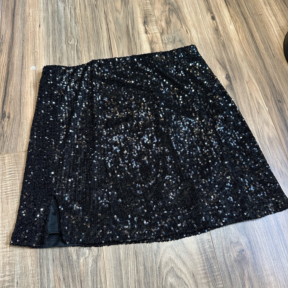 Black Sequin Skirt